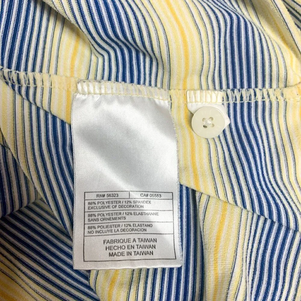 Nike Golf Polo Shirt Mens Large Yellow Blue Dri Fit UV Golfer Rugby Outdoor Camp